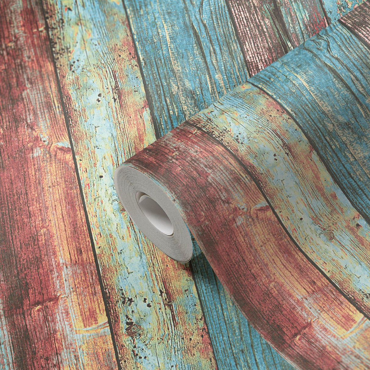 Galerie WW22235 The Woods and Wicker Broad Wood Stripe Effect Motif Multi-coloured Wallpaper WW22235 Multi-coloured Wallpaper