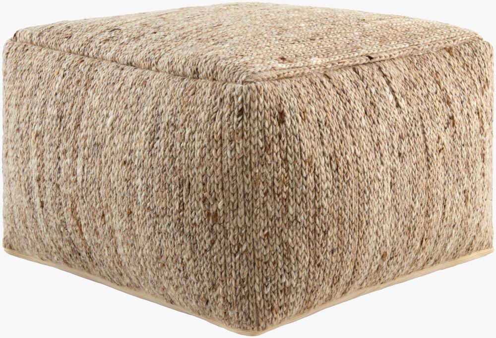Surya Derby DRPF-002 14"H x 24"W x 24"D Pouf