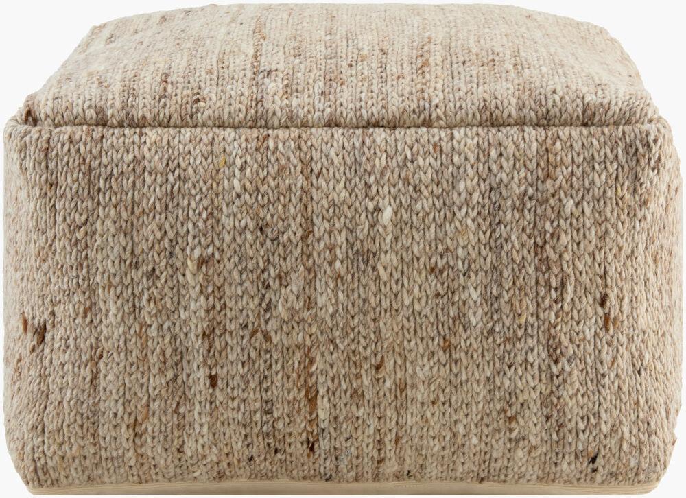 Surya Derby DRPF-002 14"H x 24"W x 24"D Pouf