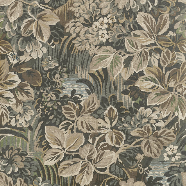 Thibaut Night Garden Brown Wallpaper