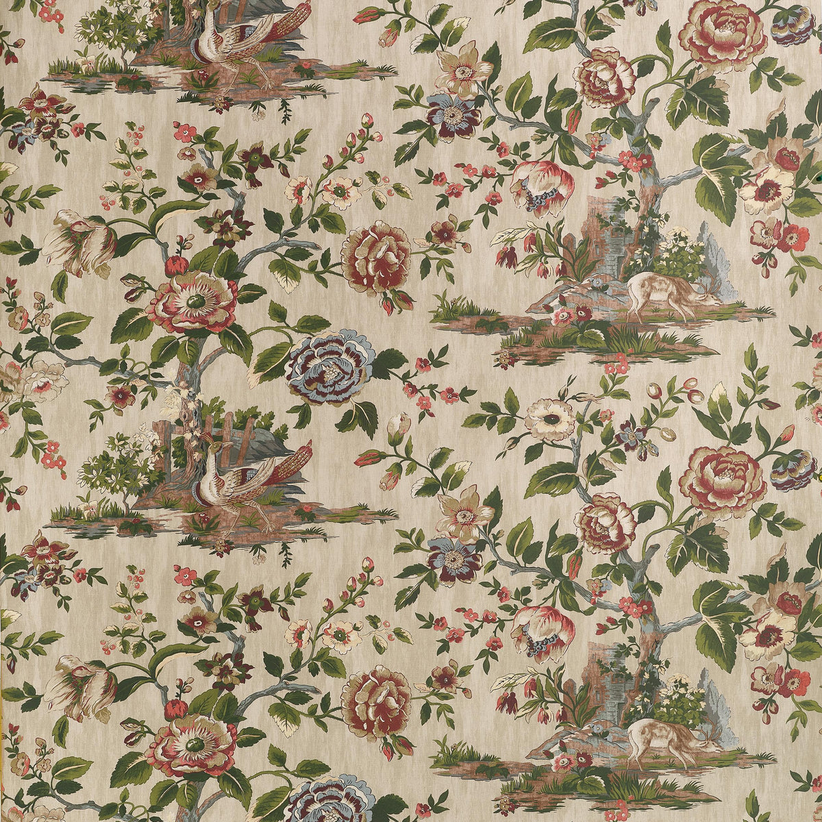 Thibaut Forest Lodge Flax Wallpaper