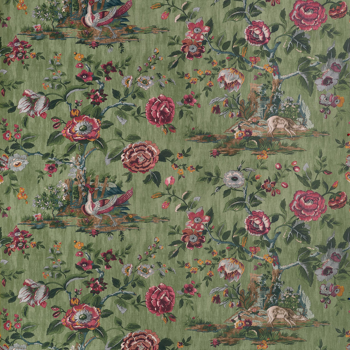Thibaut Forest Lodge Green Wallpaper