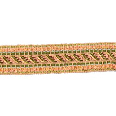 Brunschwig & Fils REVE DE PAPILLON 2 INCH BRAID CORAL/SHRIMP GREEN Trim