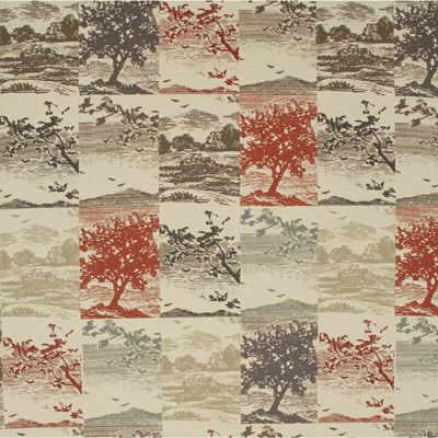 Mulberry OPEN SPACES RED/CHARCOAL Fabric
