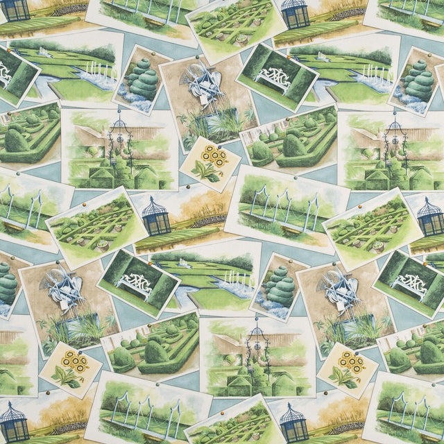 Baker Lifestyle OPERA POSTCARDS AQUA/MULTI Drapery Fabric