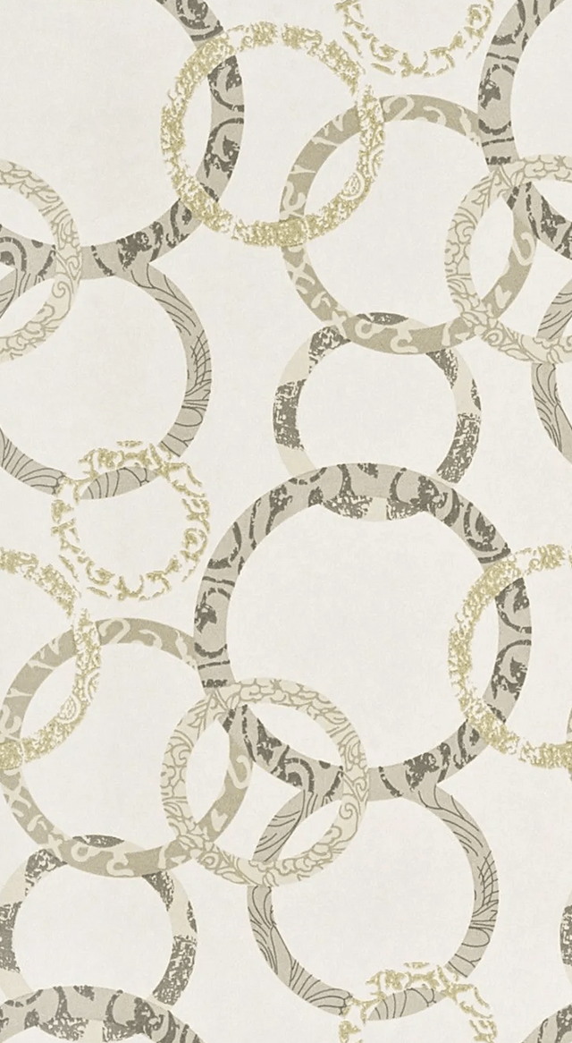 Baker Lifestyle ROUNDEL IVORY/STONE Wallpaper