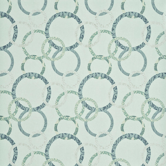 Baker Lifestyle ROUNDEL AQUA/TEAL/SILVER Wallpaper