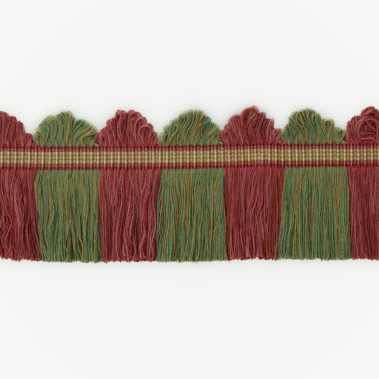 G P & J Baker PERANDOR FAN TOP CUT FRINGE ROSE/GREEN Trim
