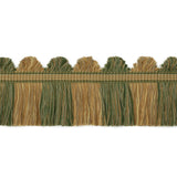 G P & J Baker PERANDOR FAN TOP CUT FRINGE GREEN/GOLD Trim