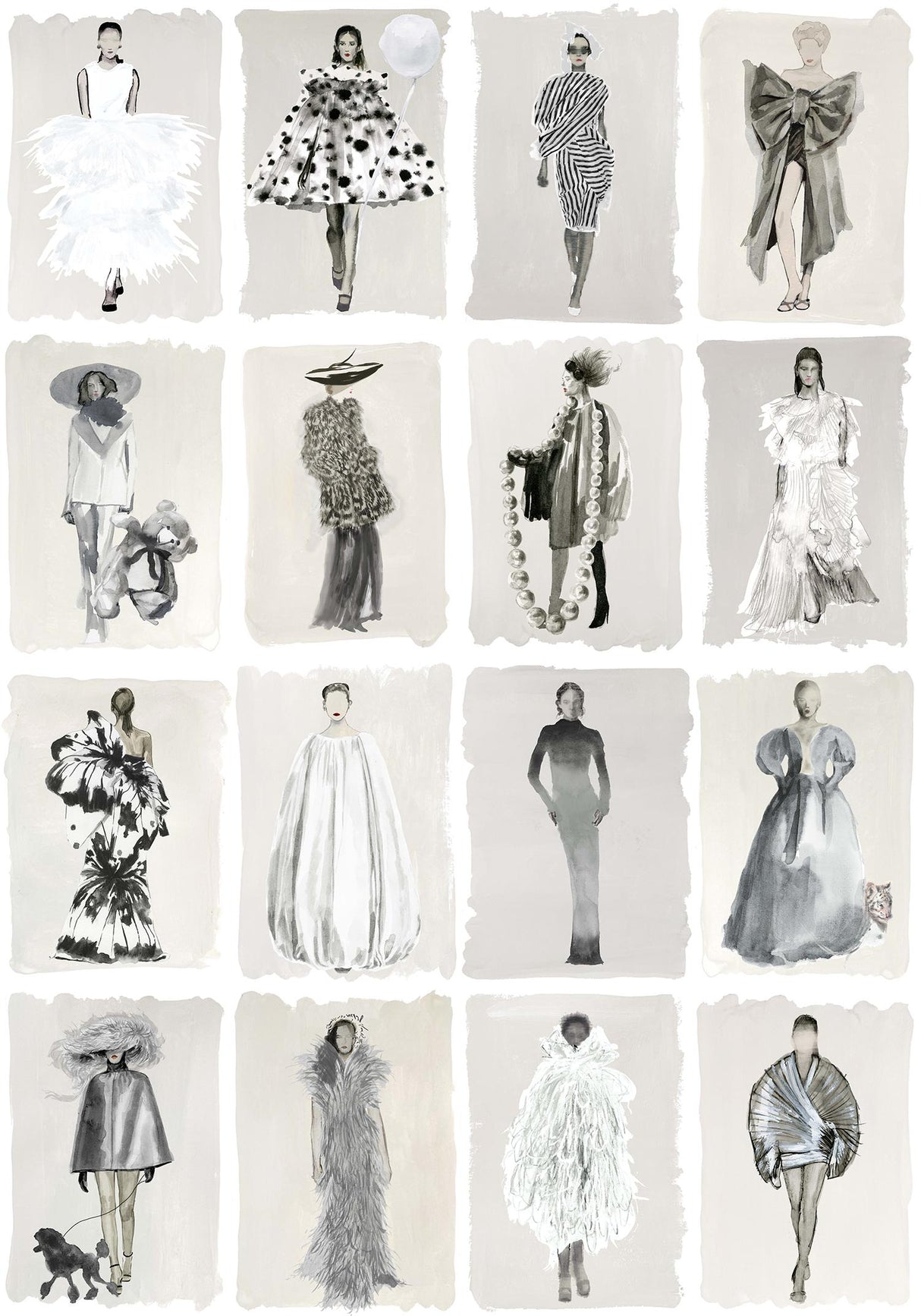 Cole & Son COUTURE CAROUSEL MONOCHROME Wallpaper