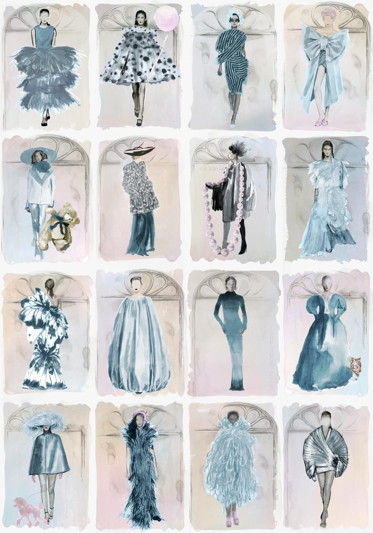 Cole & Son COUTURE CAROUSEL W BLUE P Wallpaper