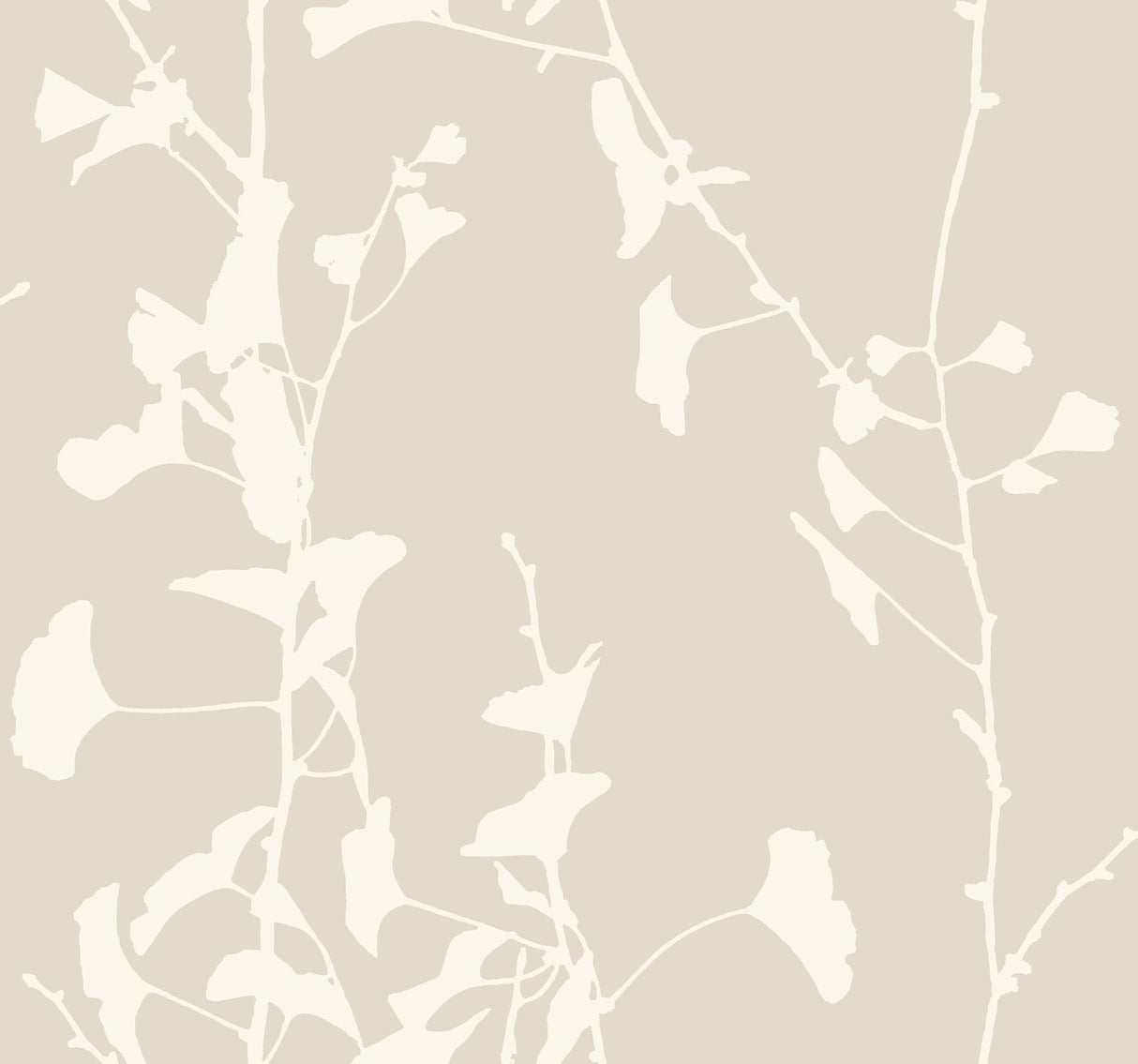Ronald Redding Designs Ginkgo Silhouette Taupe Wallpaper