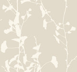 Ronald Redding Designs Ginkgo Silhouette Taupe Wallpaper