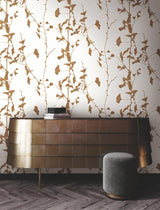 Ronald Redding Designs Ginkgo Silhouette Light Brown Wallpaper