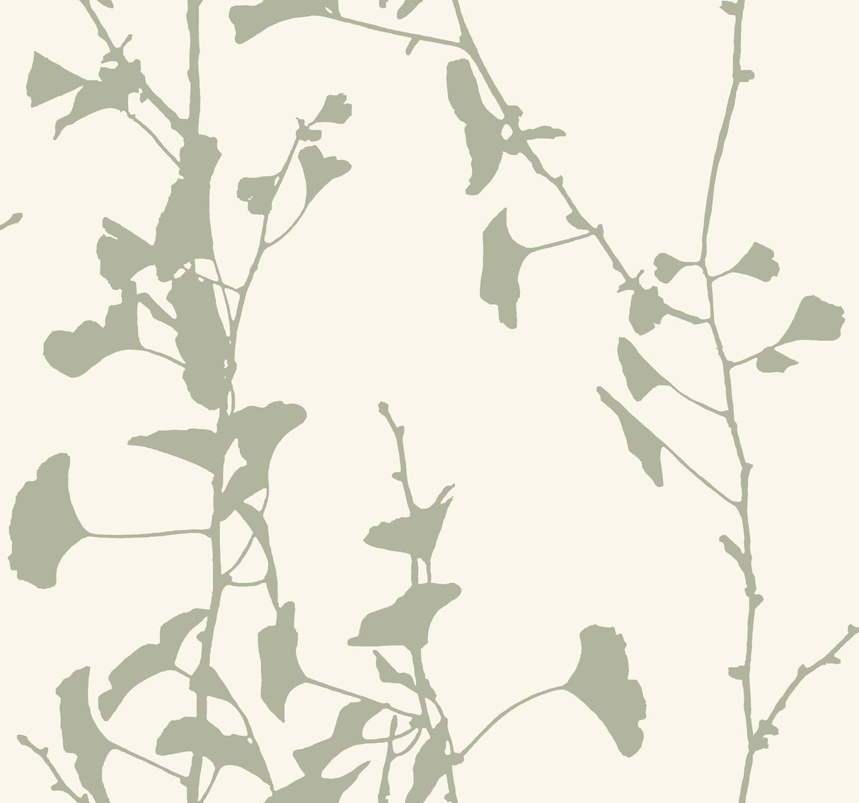 Ronald Redding Designs Ginkgo Silhouette Sage Wallpaper