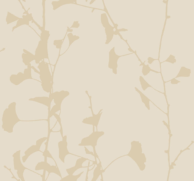 Ronald Redding Designs Ginkgo Silhouette Neutral Wallpaper