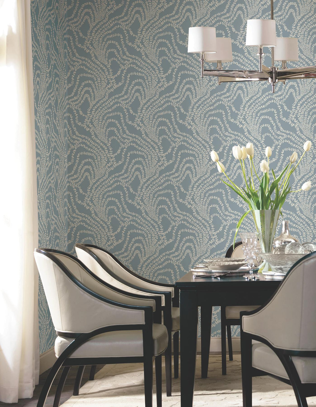 Ronald Redding Designs String of Pearls Denim Wallpaper