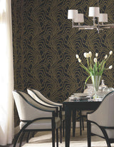 Ronald Redding Designs String of Pearls Gold Wallpaper