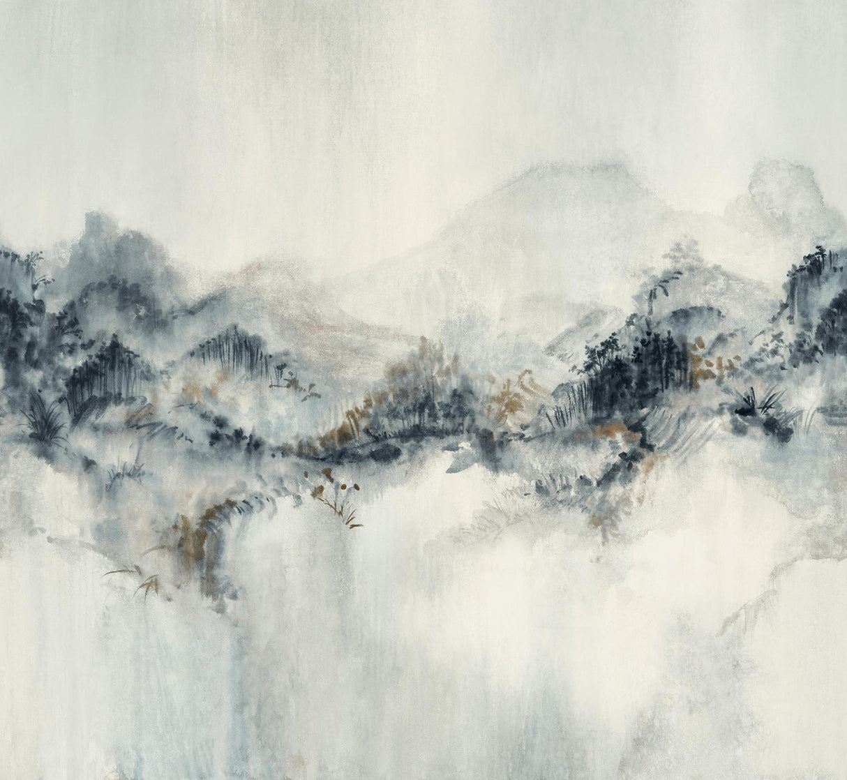 Ronald Redding Designs Mystic Overlook Blue Wallpaper