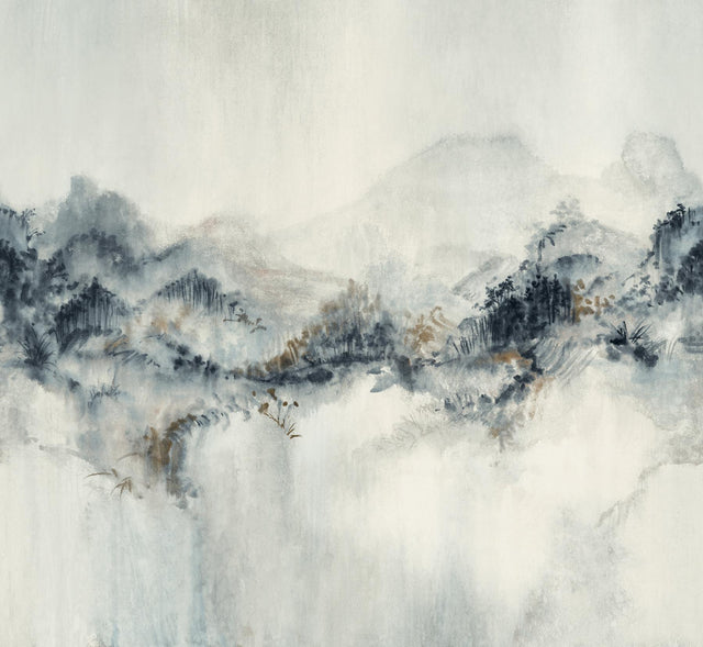 Ronald Redding Designs Mystic Overlook Blue Wallpaper