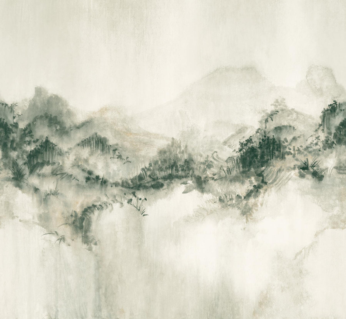 Ronald Redding Designs Mystic Overlook Green Wallpaper