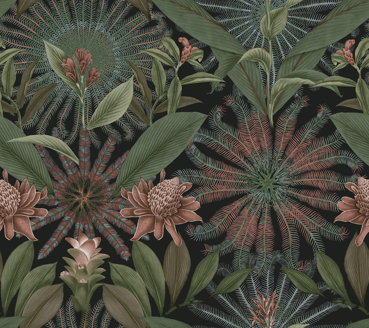Ronald Redding Designs Enchanted Garden Green Wallpaper