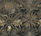 Ronald Redding Designs Enchanted Garden Black Wallpaper