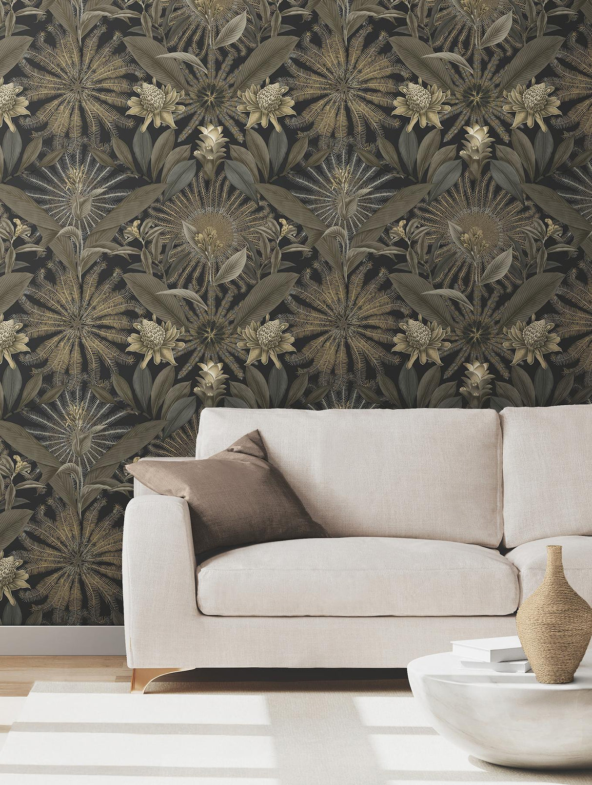 Ronald Redding Designs Enchanted Garden Black Wallpaper