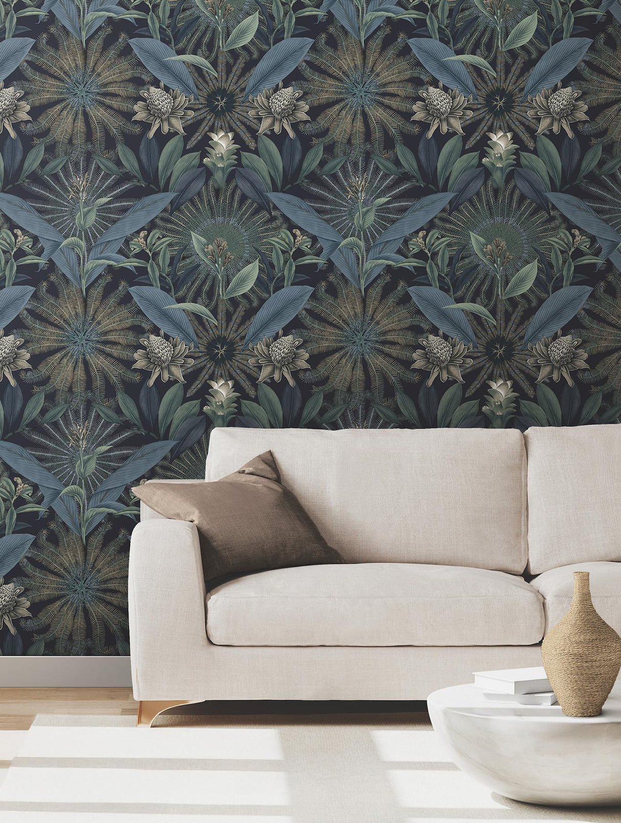 Ronald Redding Designs Enchanted Garden Navy Wallpaper