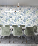 Ronald Redding Designs Cotswolds Poppies Blue Wallpaper