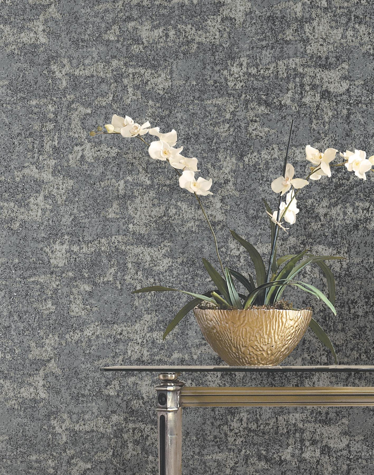 Ronald Redding Designs Crystal Cloud Charcoal Wallpaper