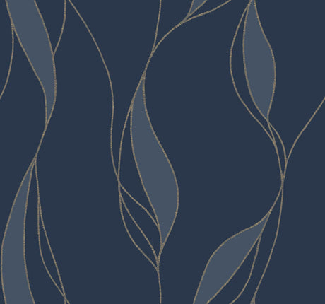 Ronald Redding Designs Society Hill Navy Wallpaper