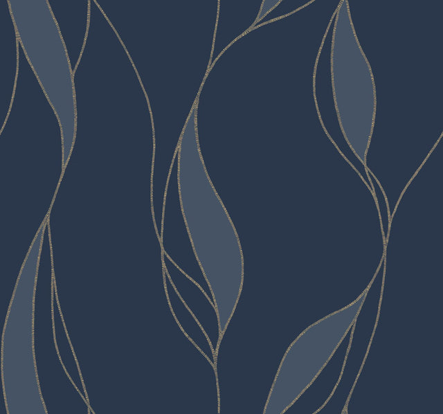 Ronald Redding Designs Society Hill Navy Wallpaper