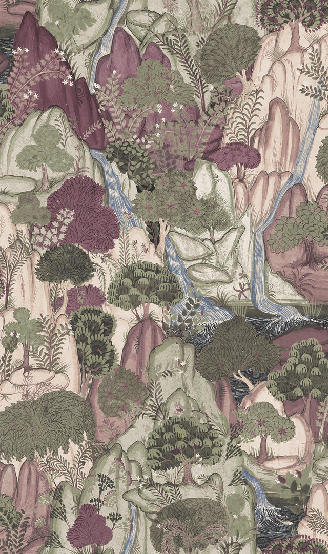 Ronald Redding Designs Falling Waters Plum Wallpaper