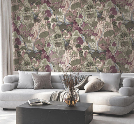 Ronald Redding Designs Falling Waters Plum Wallpaper