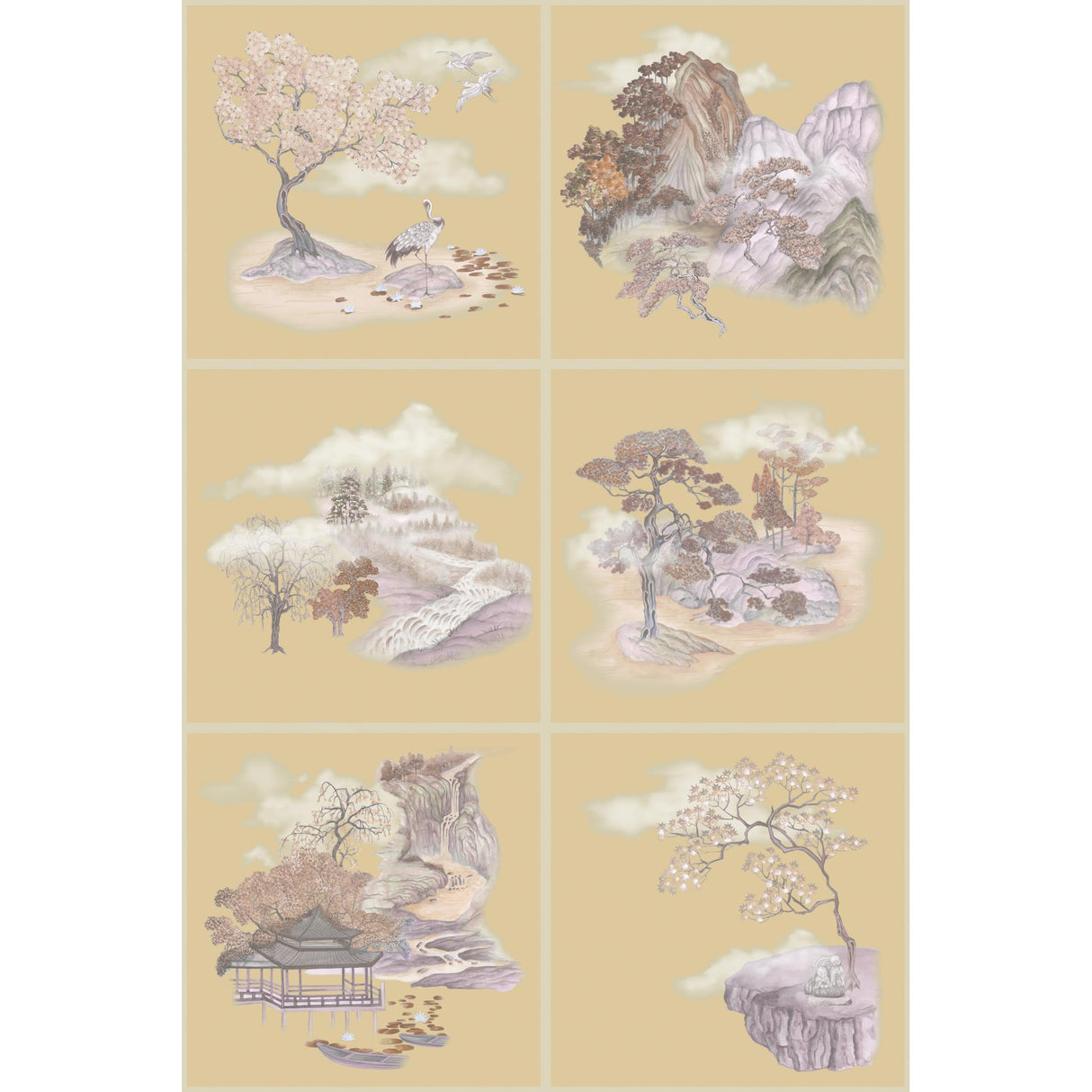 Cole & Son TILE TOILE METALLIC GILDED AUTUMNAL Wallpaper