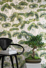 Cole & Son LILY LOTUS ORANGE & OLIVE Wallpaper