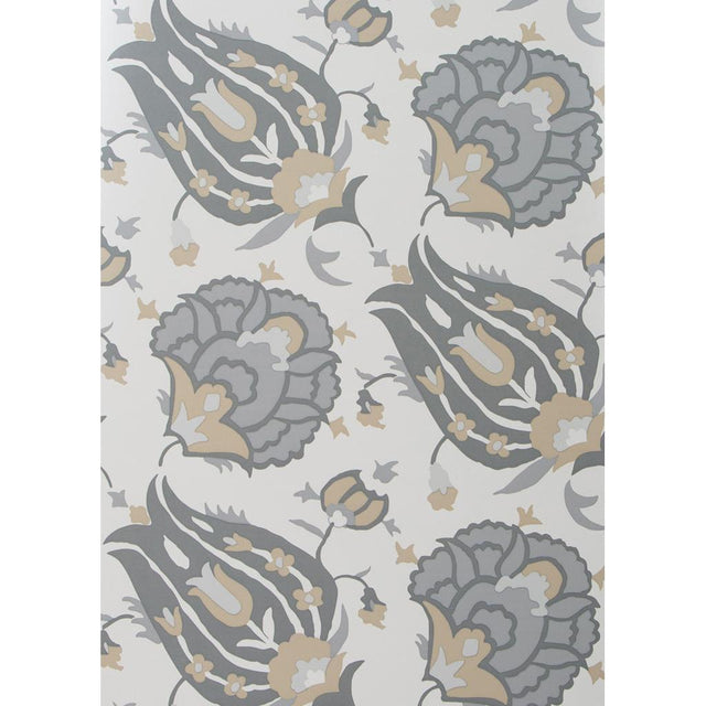 Lee Jofa TURKISH FLOWER DOVE/STONE Wallpaper