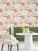 Antonina Vella Evelyn Pink Floral Wallpaper