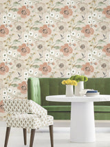 Antonina Vella Evelyn Apricot Floral Wallpaper