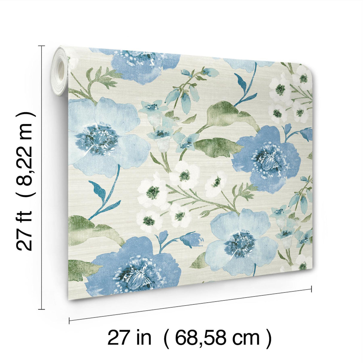 Antonina Vella Evelyn Blue Floral Wallpaper