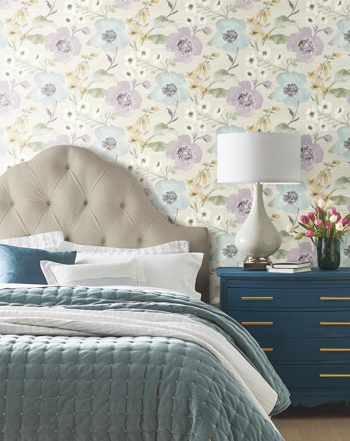 Antonina Vella Evelyn Lavender Floral Wallpaper