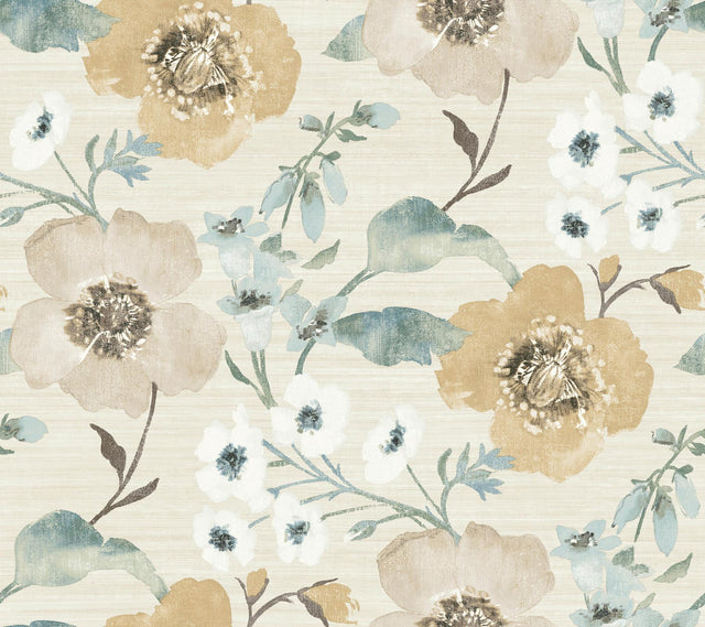 Antonina Vella Evelyn Wheat Floral Wallpaper