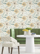 Antonina Vella Evelyn Wheat Floral Wallpaper