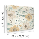 Antonina Vella Evelyn Wheat Floral Wallpaper