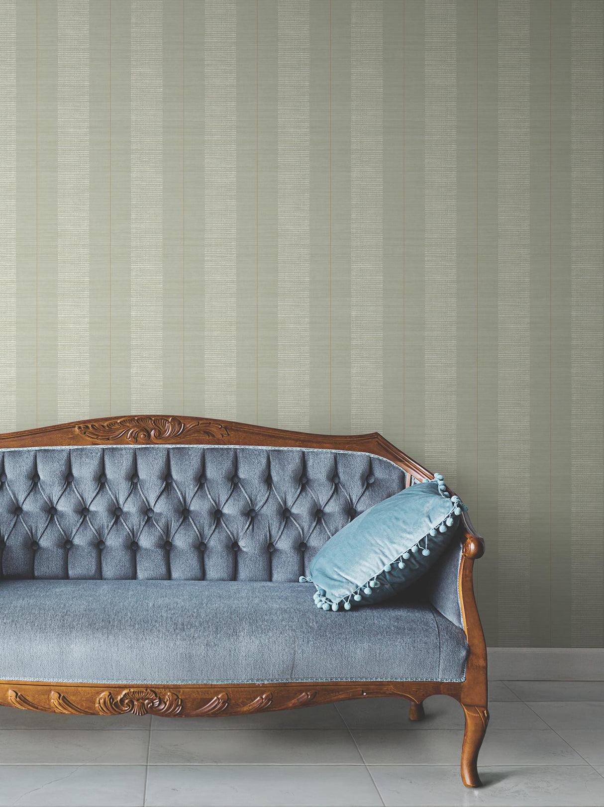 Antonina Vella Colbert Stripe Seafoam Textured Wallpaper