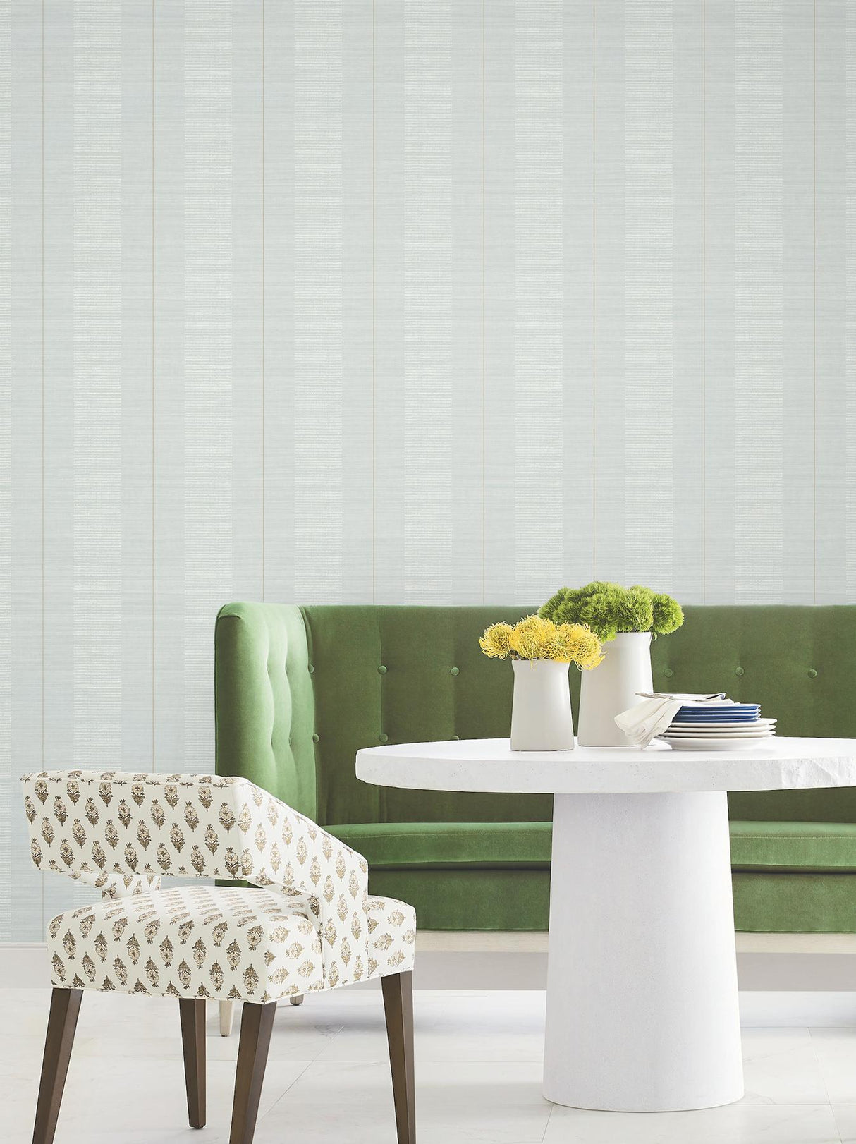 Antonina Vella Colbert Stripe Light Blue Textured Wallpaper