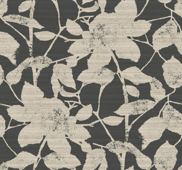 Antonina Vella Solange Black Botanical Wallpaper