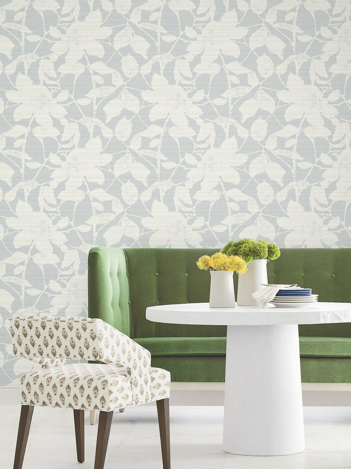Antonina Vella Solange Light Blue Botanical Wallpaper
