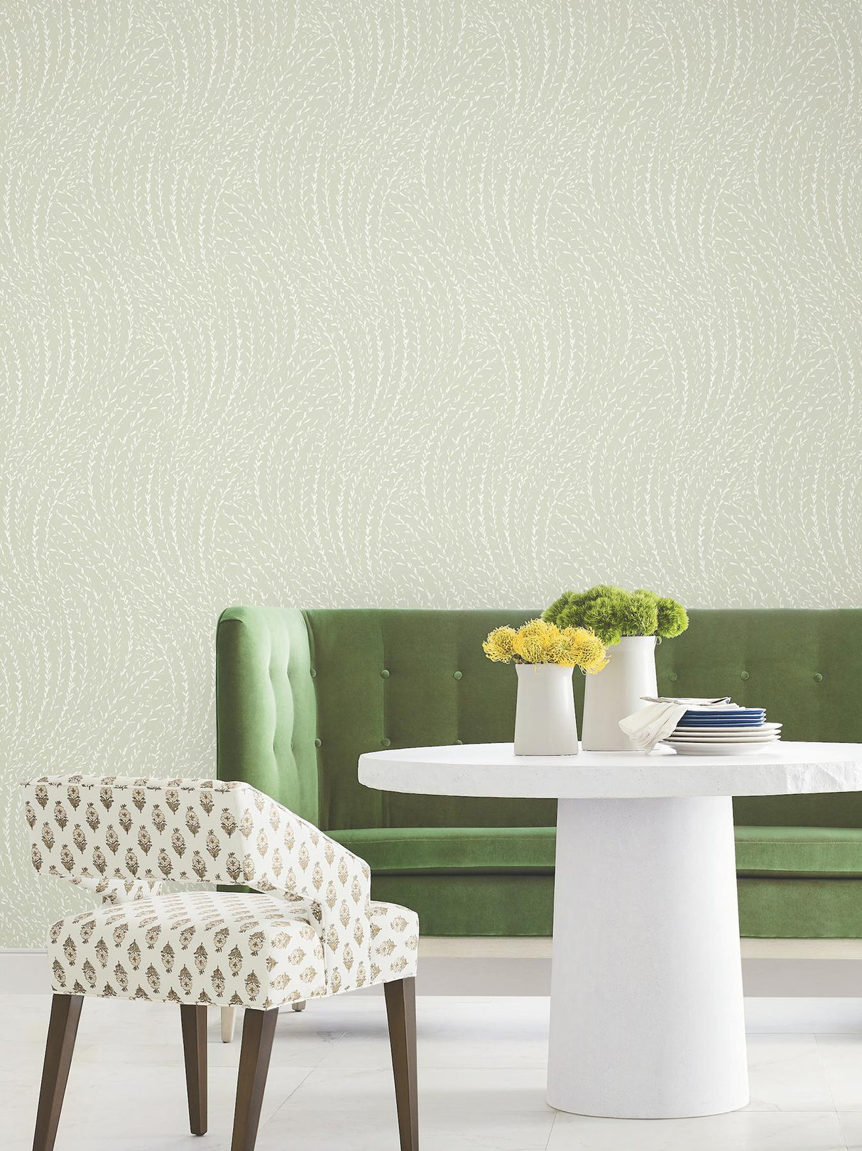 Antonina Vella Willow Song Sage Botanical Wallpaper